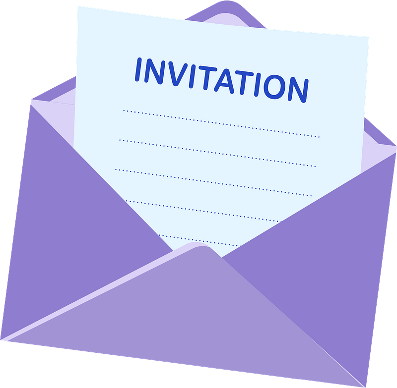 Invitation in an envelope 